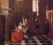 Pieter de Hooch The Card-Players oil painting artist